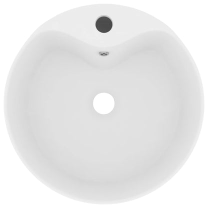 vidaXL Luxury Wash Basin with Overflow Matt White 36x13 cm Ceramic