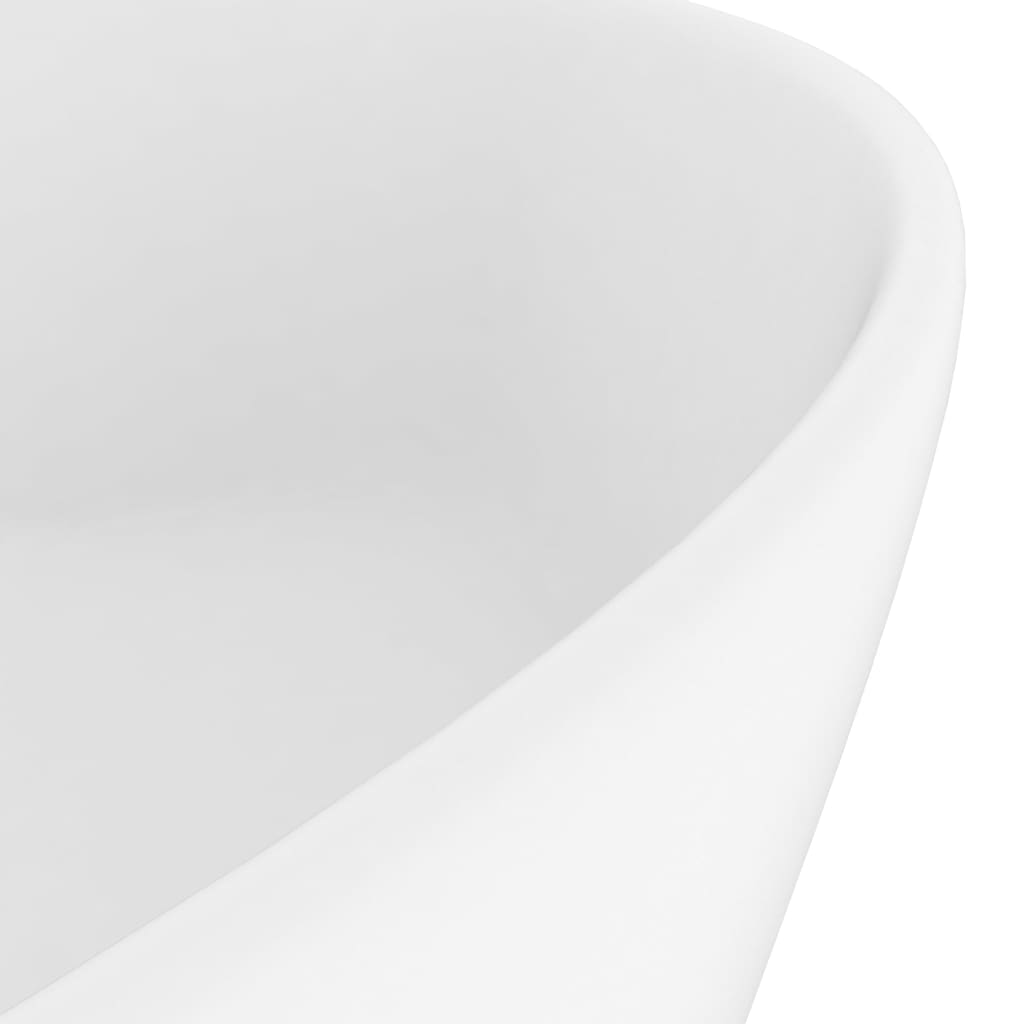 vidaXL Luxury Wash Basin with Overflow Matt White 36x13 cm Ceramic