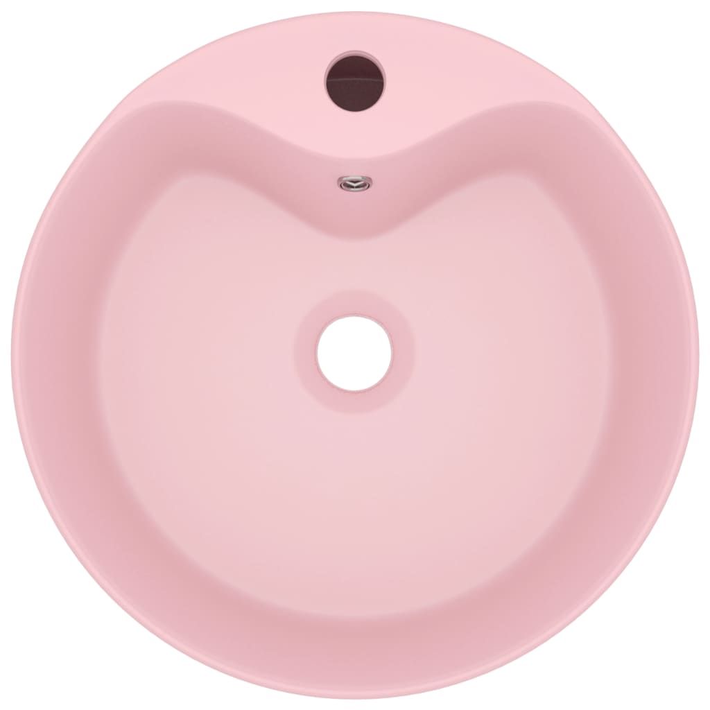 vidaXL Luxury Wash Basin with Overflow Matt Pink 36x13 cm Ceramic