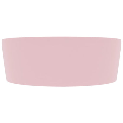 vidaXL Luxury Wash Basin with Overflow Matt Pink 36x13 cm Ceramic