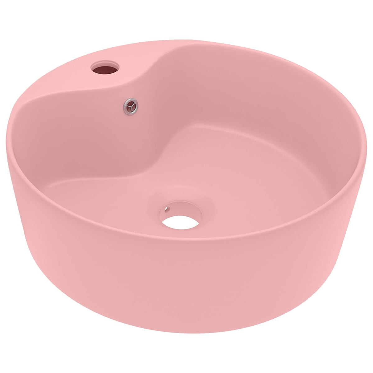 147032 vidaXL Luxury Wash Basin with Overflow Matt Pink 36x13 cm Ceramic