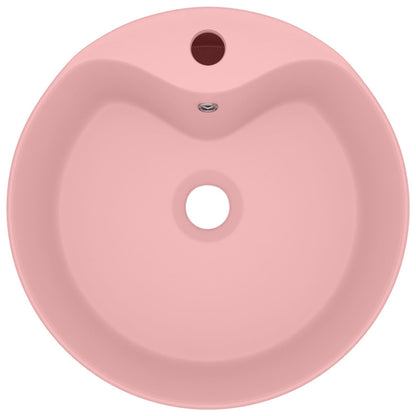 147032 vidaXL Luxury Wash Basin with Overflow Matt Pink 36x13 cm Ceramic