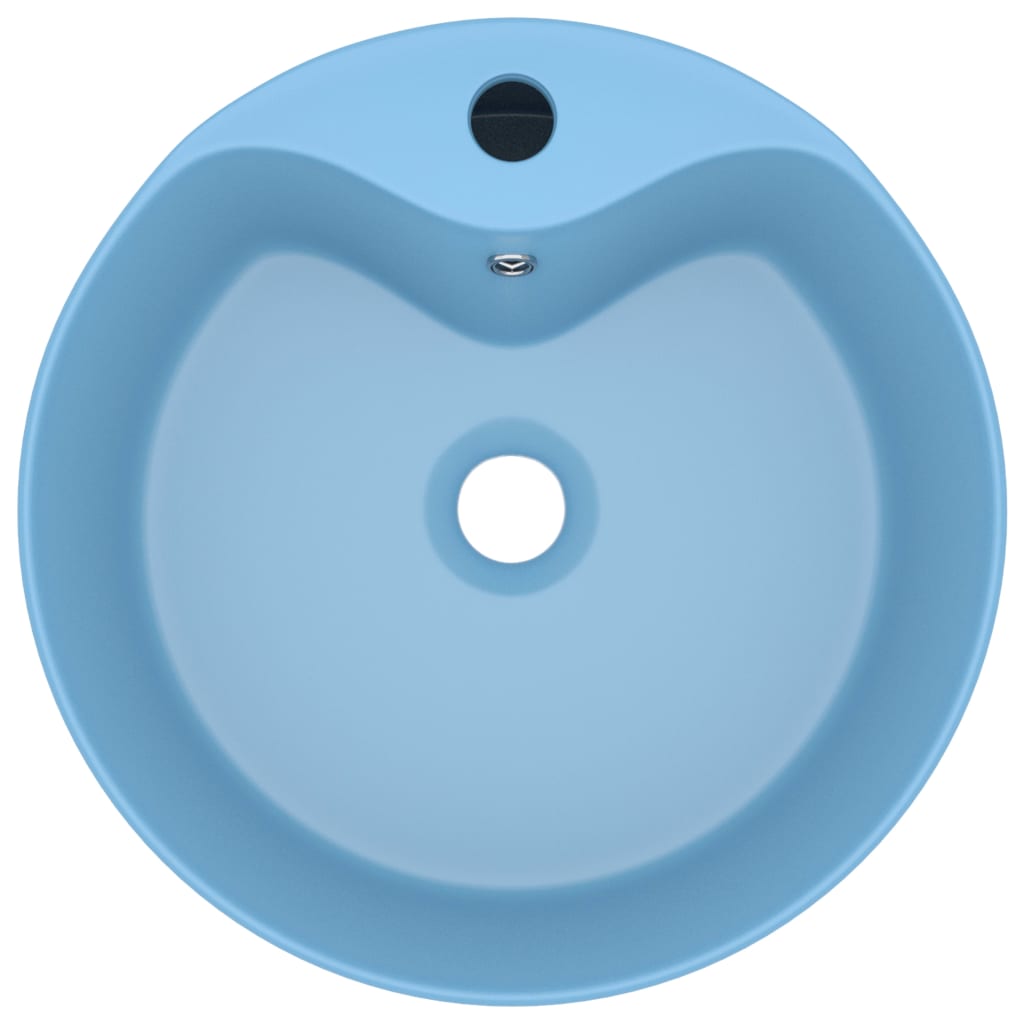 vidaXL Luxury Wash Basin with Overflow Matt Light Blue 36x13 cm Ceramic