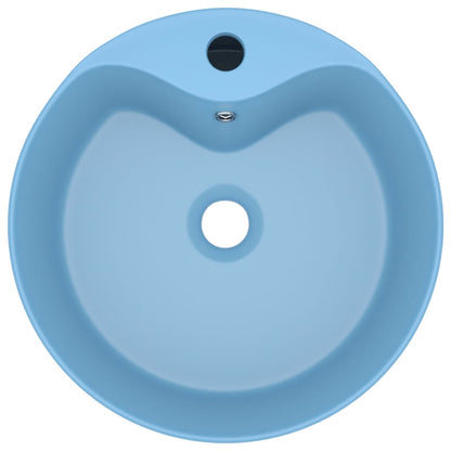 vidaXL Luxury Wash Basin with Overflow Matt Light Blue 36x13 cm Ceramic