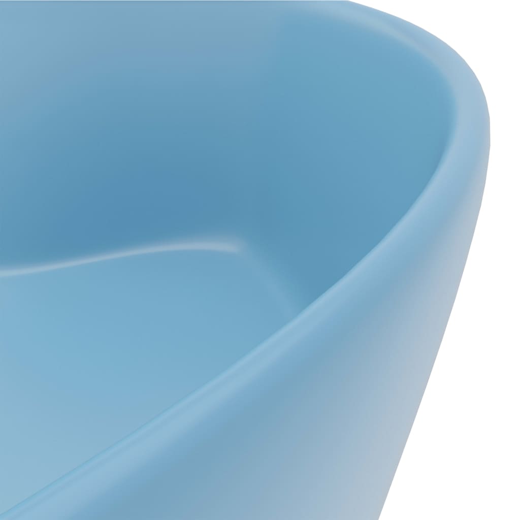 vidaXL Luxury Wash Basin with Overflow Matt Light Blue 36x13 cm Ceramic