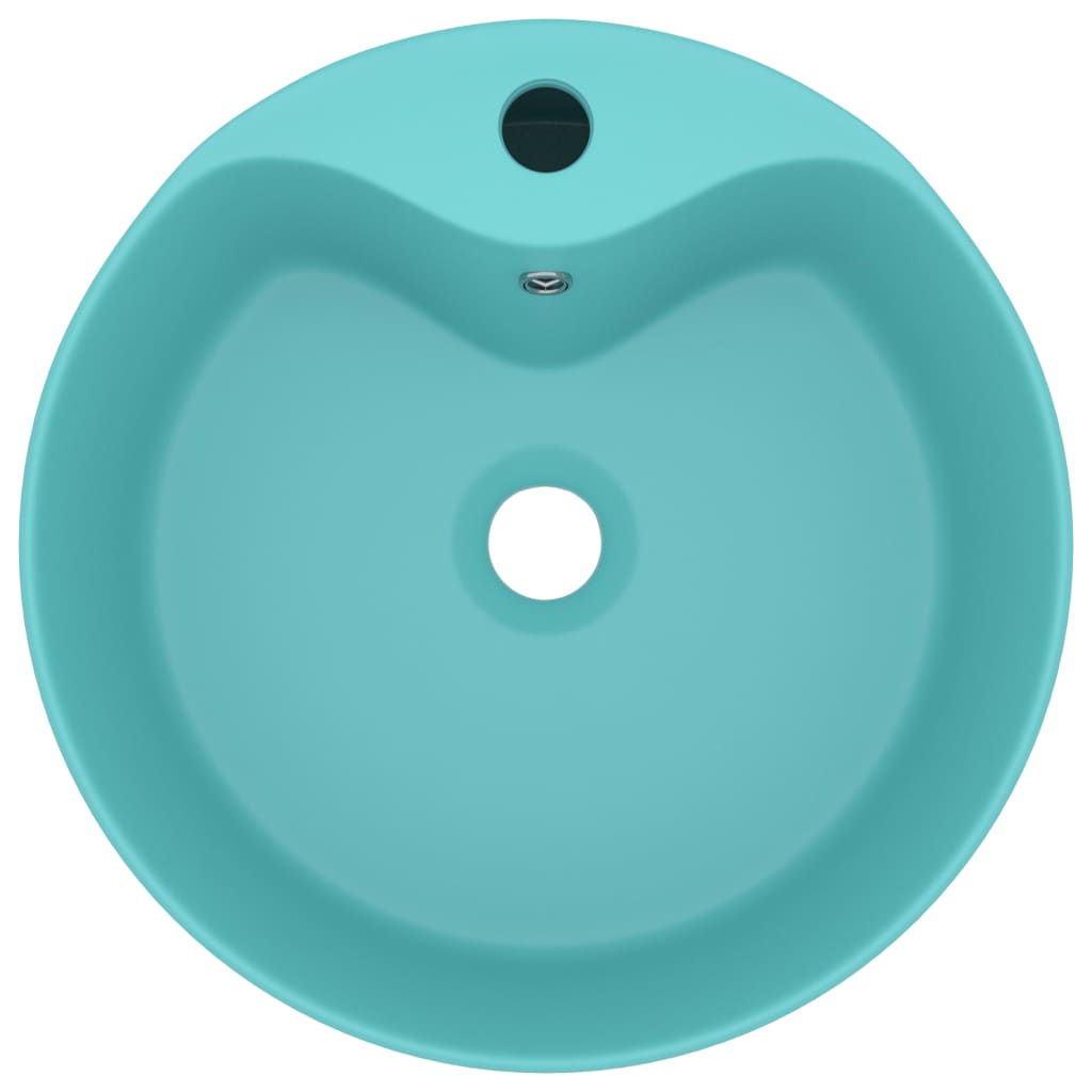 vidaXL Luxury Wash Basin with Overflow Matt Light Green 36x13 cm Ceramic
