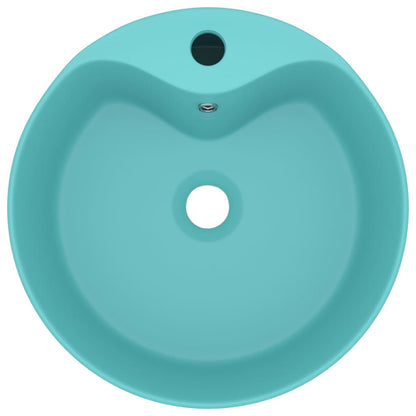 vidaXL Luxury Wash Basin with Overflow Matt Light Green 36x13 cm Ceramic