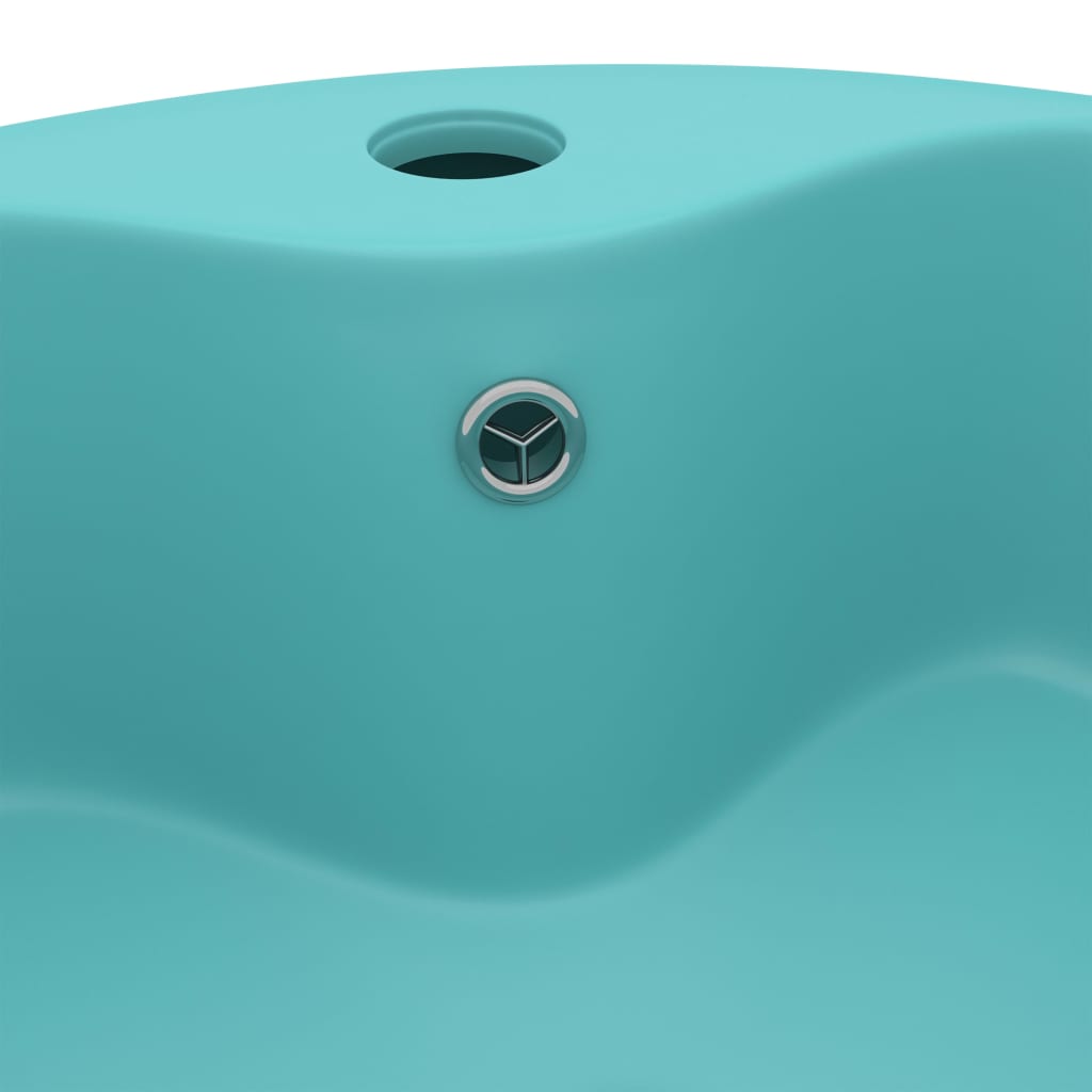 vidaXL Luxury Wash Basin with Overflow Matt Light Green 36x13 cm Ceramic