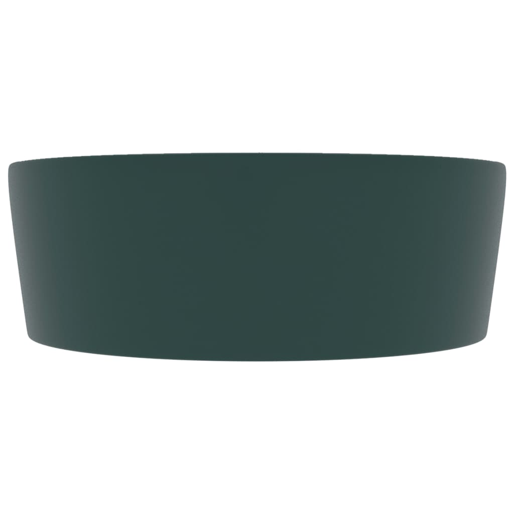 vidaXL Luxury Wash Basin with Overflow Matt Dark Green 36x13 cm Ceramic
