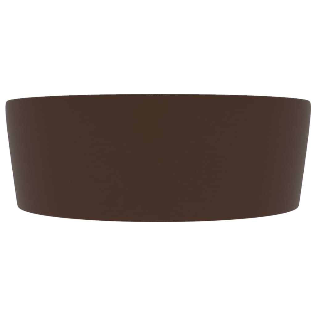 vidaXL Luxury Wash Basin with Overflow Matt Dark Brown 36x13 cm Ceramic