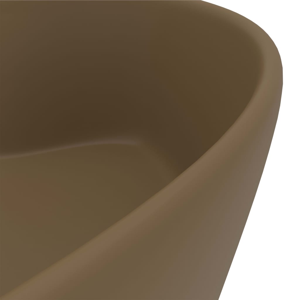 vidaXL Luxury Wash Basin with Overflow Matt Cream 36x13 cm Ceramic