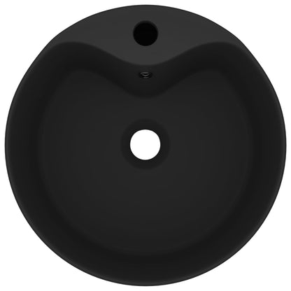 vidaXL Luxury Wash Basin with Overflow Matt Black 36x13 cm Ceramic