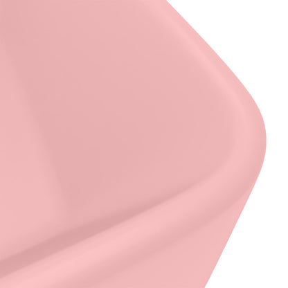 147043 vidaXL Luxury Wash Basin Matt Pink 41x30x12 cm Ceramic