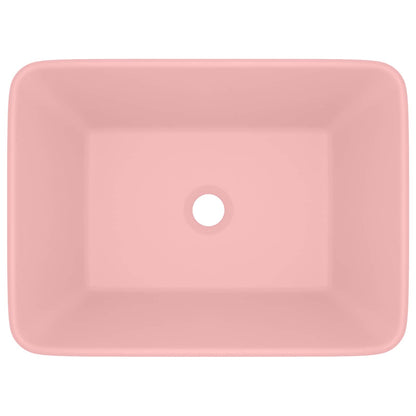 147043 vidaXL Luxury Wash Basin Matt Pink 41x30x12 cm Ceramic