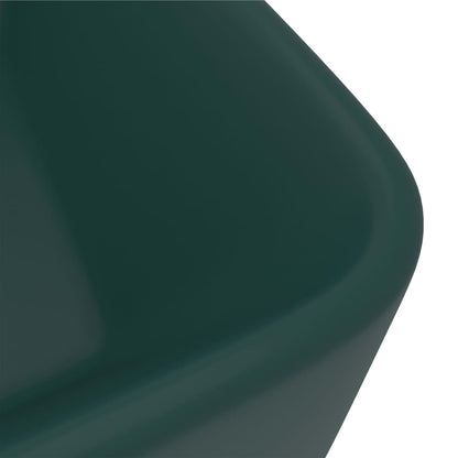 vidaXL Luxury Wash Basin Matt Dark Green 41x30x12 cm Ceramic