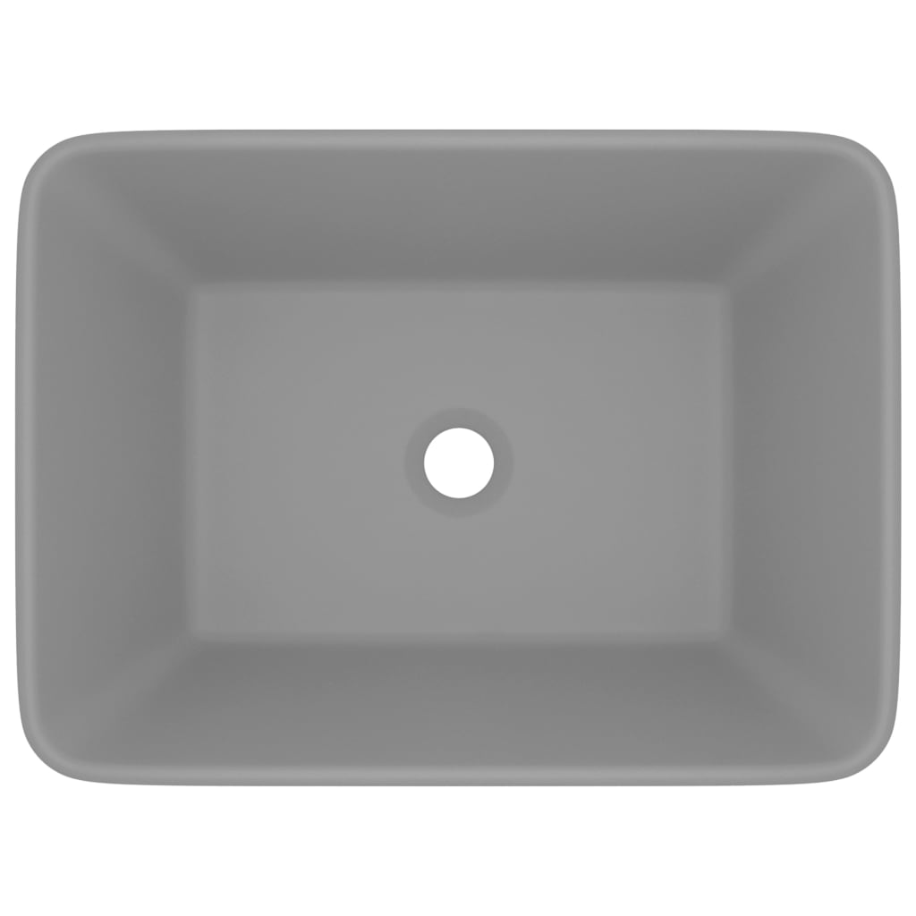vidaXL Luxury Wash Basin Matt Light Grey 41x30x12 cm Ceramic