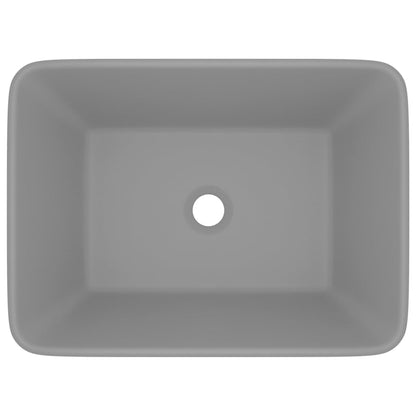 vidaXL Luxury Wash Basin Matt Light Grey 41x30x12 cm Ceramic