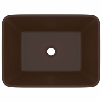 147050 vidaXL Luxury Wash Basin Matt Dark Brown 41x30x12 cm Ceramic
