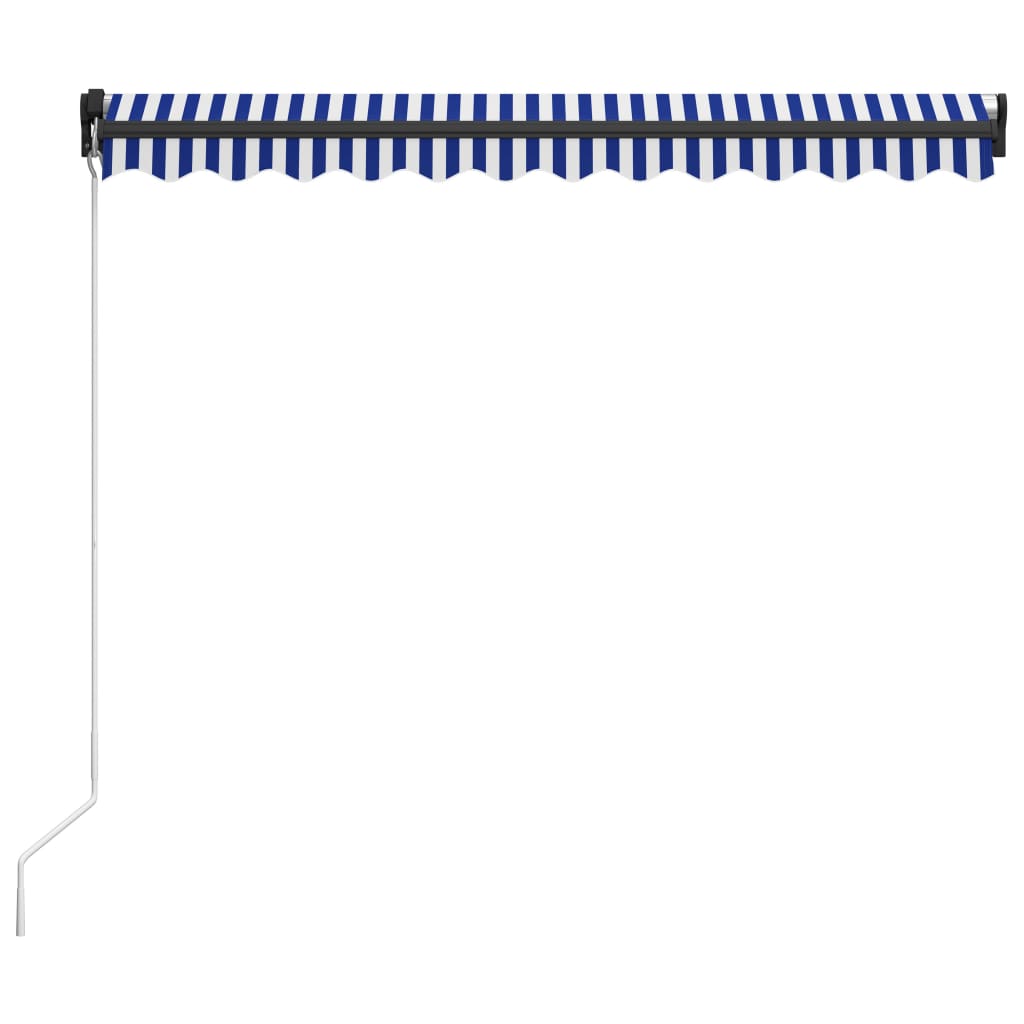 vidaXL Manual Retractable Awning 300x250 cm Blue and White