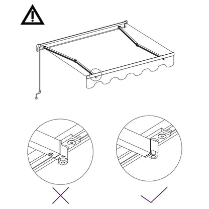vidaXL Manual Retractable Awning 300x250 cm Cream