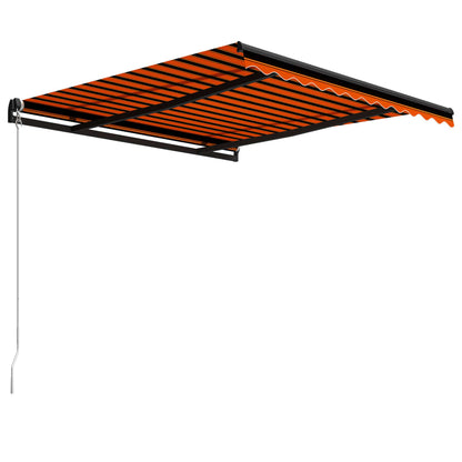 vidaXL Manual Retractable Awning 300x250 cm Orange and Brown