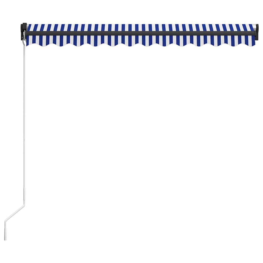 vidaXL Manual Retractable Awning 350x250 cm Blue and White