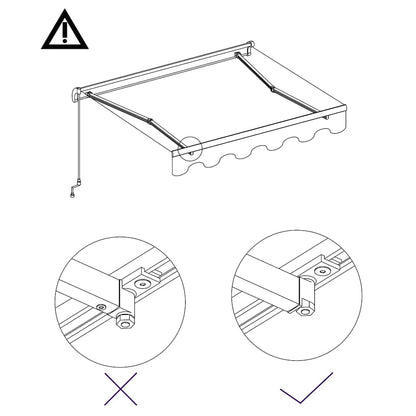 vidaXL Manual Retractable Awning 350x250 cm Blue and White