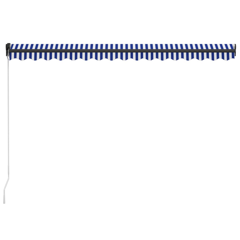 vidaXL Manual Retractable Awning 450x300 cm Blue and White