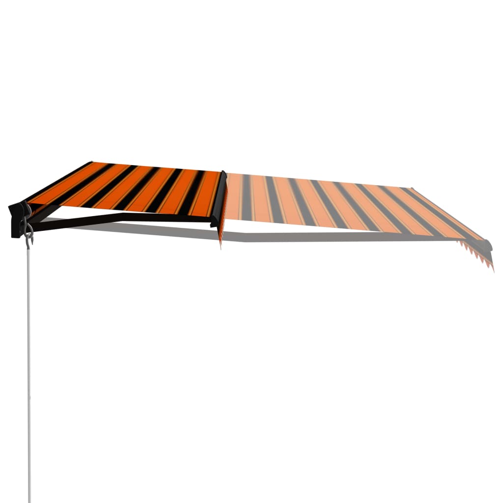 vidaXL Manual Retractable Awning 450x300 cm Orange and Brown