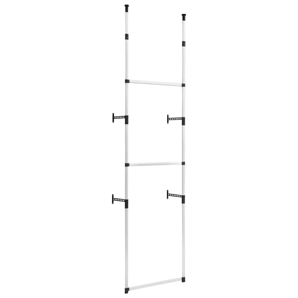 321105 vidaXL Telescopic Wardrobe System with Rods Aluminium