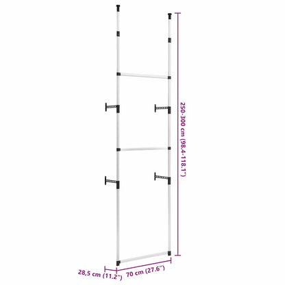 321105 vidaXL Telescopic Wardrobe System with Rods Aluminium