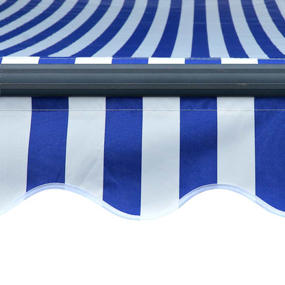 vidaXL Manual Retractable Awning with LED 300x250 cm Blue and White