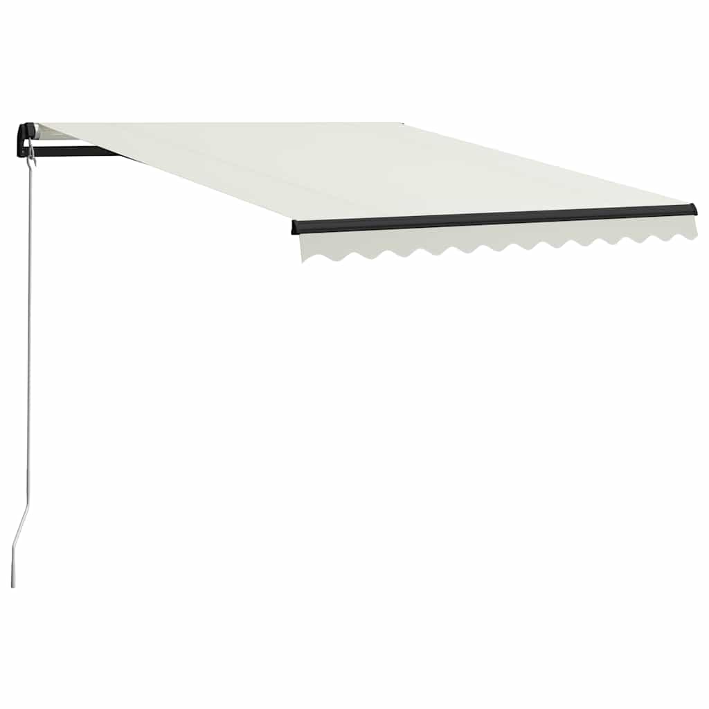 vidaXL Manual Retractable Awning with LED 300x250 cm Cream