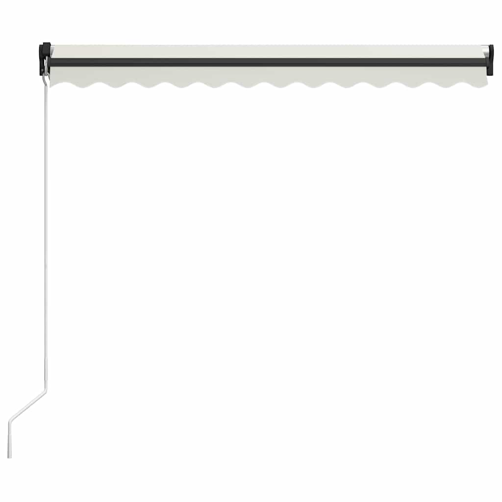 vidaXL Manual Retractable Awning with LED 300x250 cm Cream