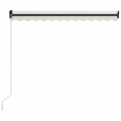 vidaXL Manual Retractable Awning with LED 300x250 cm Cream