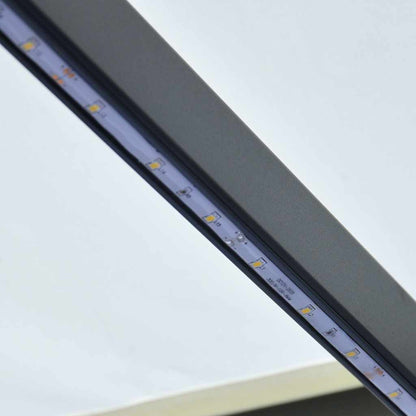 vidaXL Manual Retractable Awning with LED 300x250 cm Cream