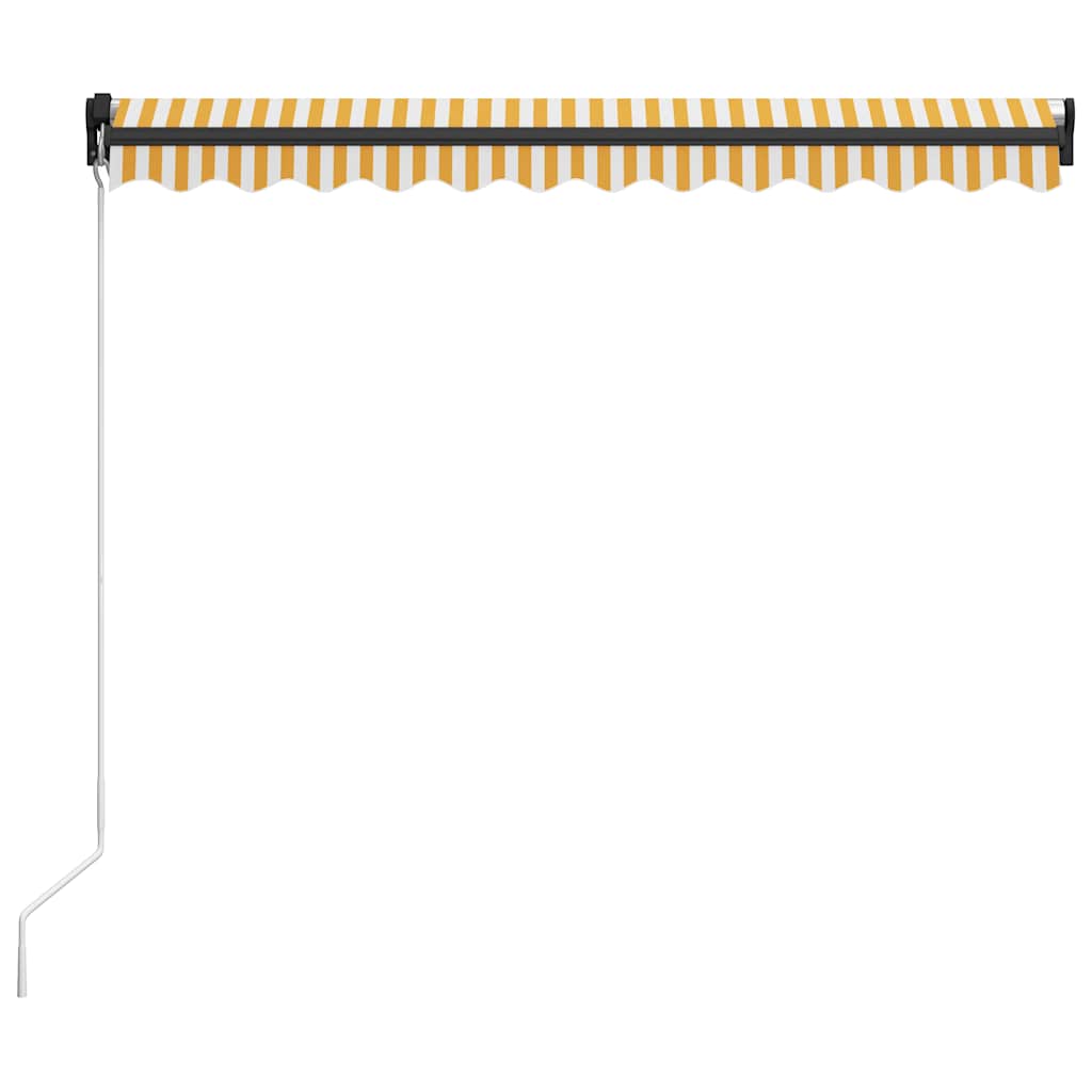 vidaXL Manual Retractable Awning with LED 300x250 cm Yellow and White