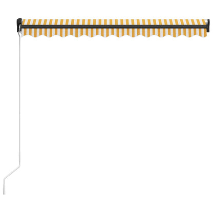 vidaXL Manual Retractable Awning with LED 300x250 cm Yellow and White