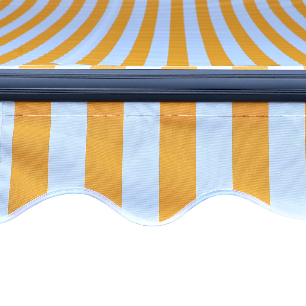 vidaXL Manual Retractable Awning with LED 300x250 cm Yellow and White