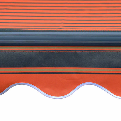 vidaXL Manual Retractable Awning with LED 300x250 cm Orange and Brown