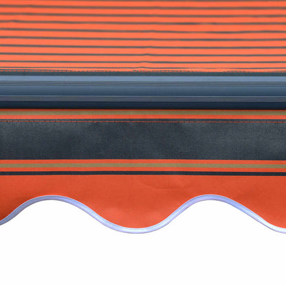 vidaXL Manual Retractable Awning with LED 350x250 cm Orange and Brown