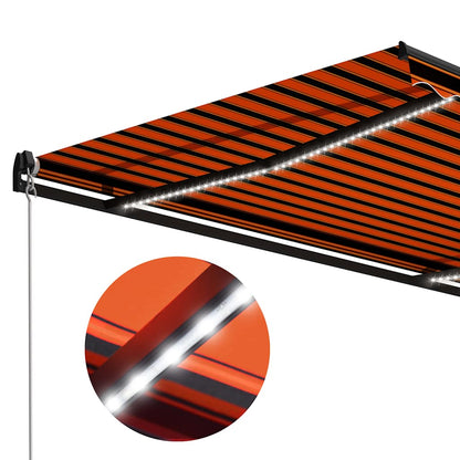 vidaXL Manual Awning with Solar LED 4.5 x 3 m