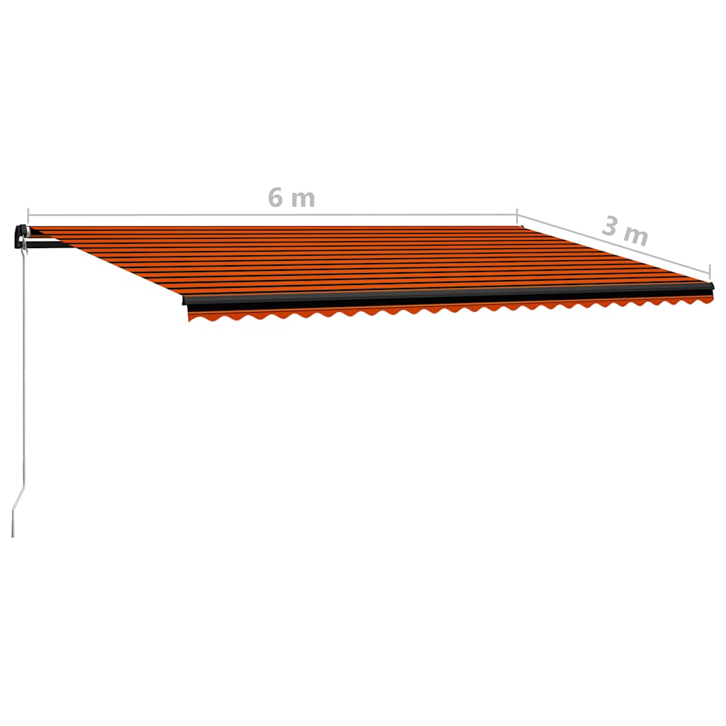 vidaXL Manual Awning with Solar LED 6 x 3 m