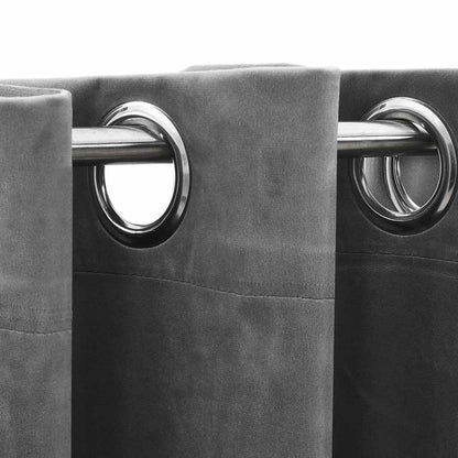 vidaXL Blackout Curtains with Rings 2 pcs Grey 54"x95" Velvet