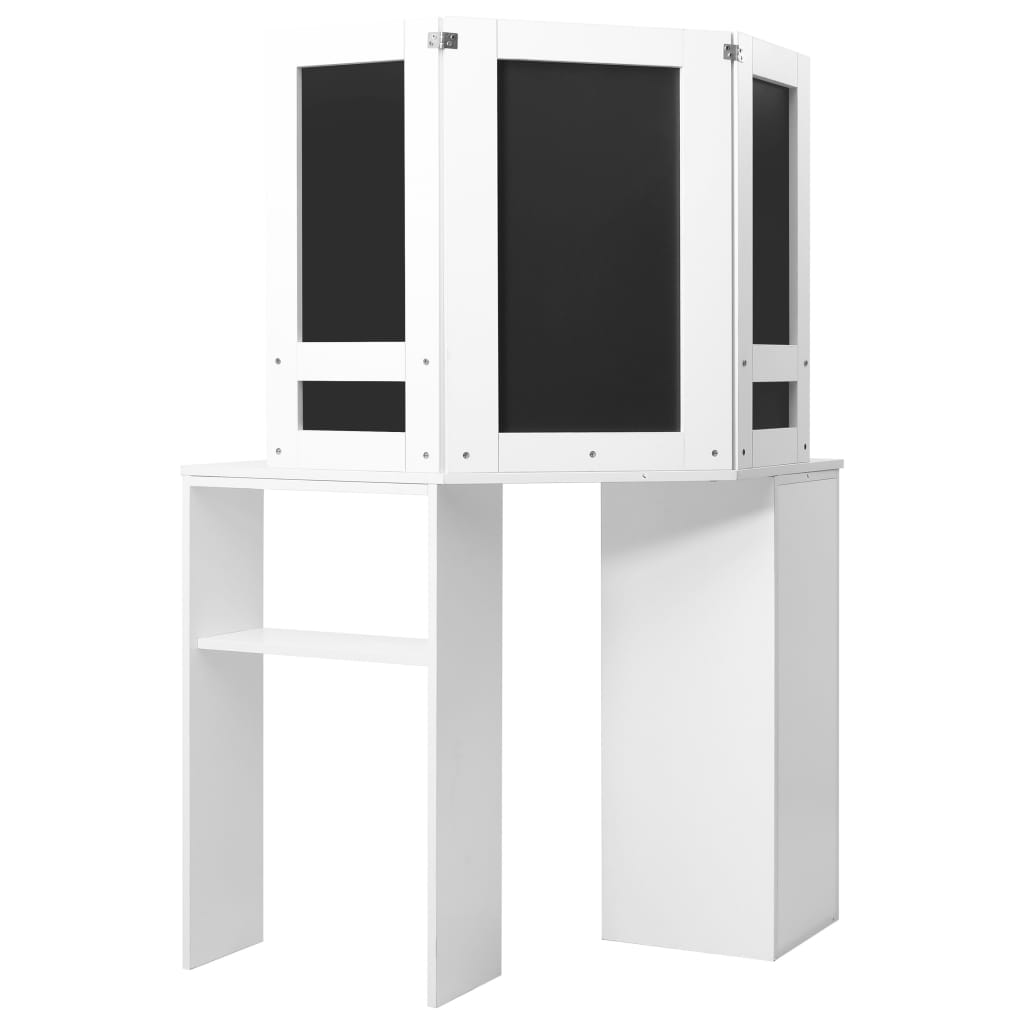 vidaXL Corner Dressing Table Cosmetic Table Make-up Table White