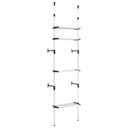 vidaXL Telescopic Wardrobe System with Shelves Aluminium
