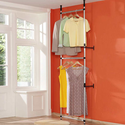 vidaXL Telescopic Wardrobe System with Shelves Aluminium