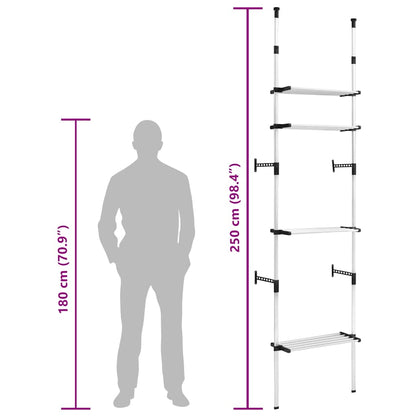 vidaXL Telescopic Wardrobe System with Shelves Aluminium