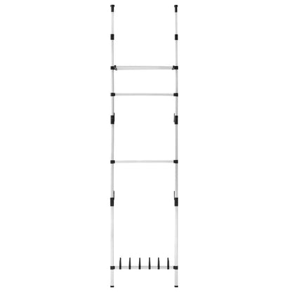 321107 vidaXL Telescopic Wardrobe System with Rods and Shelf Aluminium