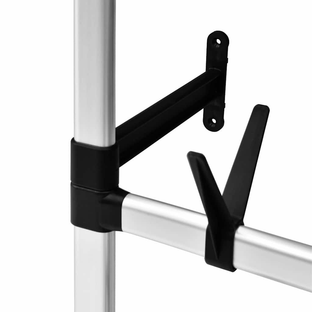 321107 vidaXL Telescopic Wardrobe System with Rods and Shelf Aluminium